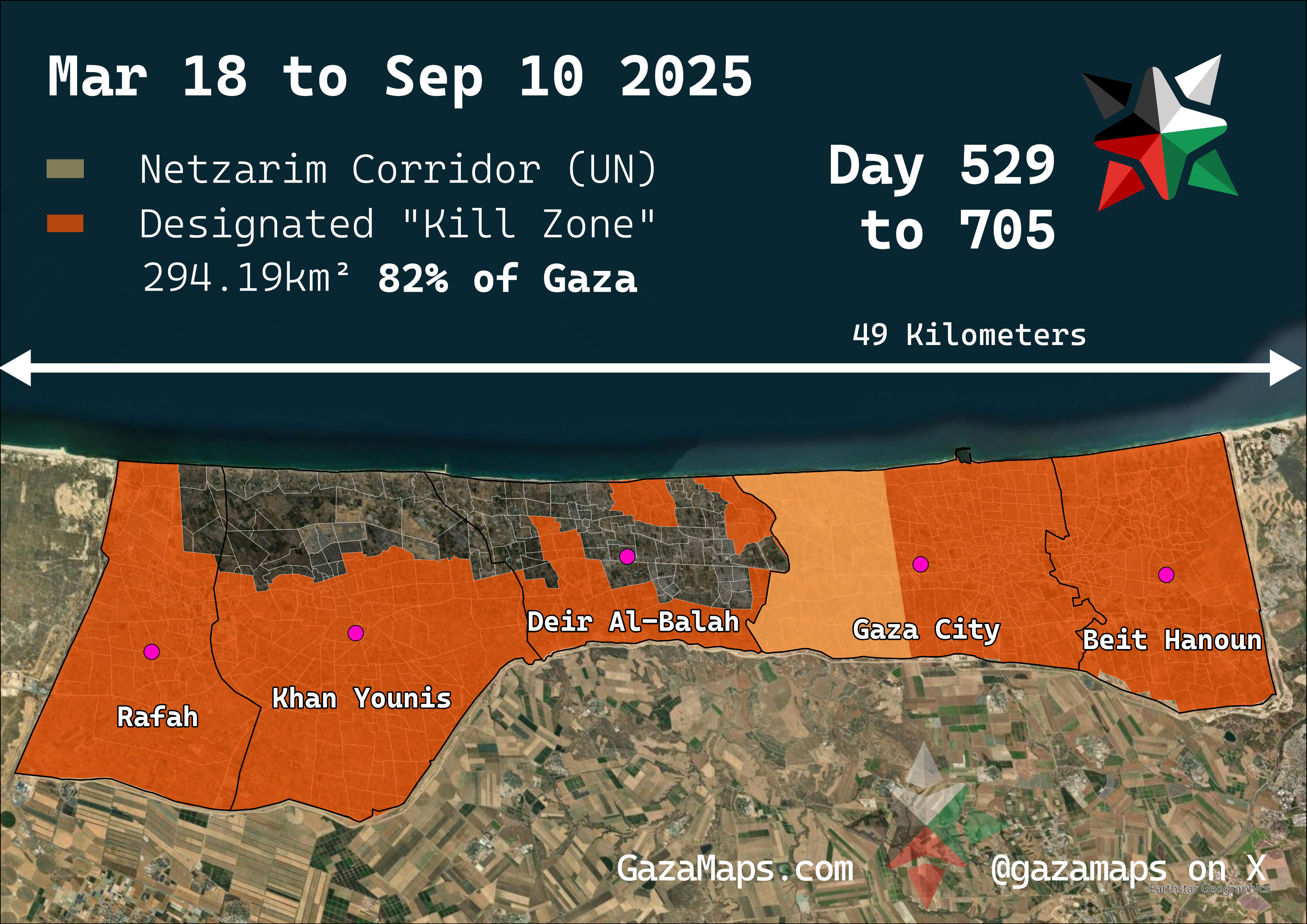 Map of the IDF-designated kill zone