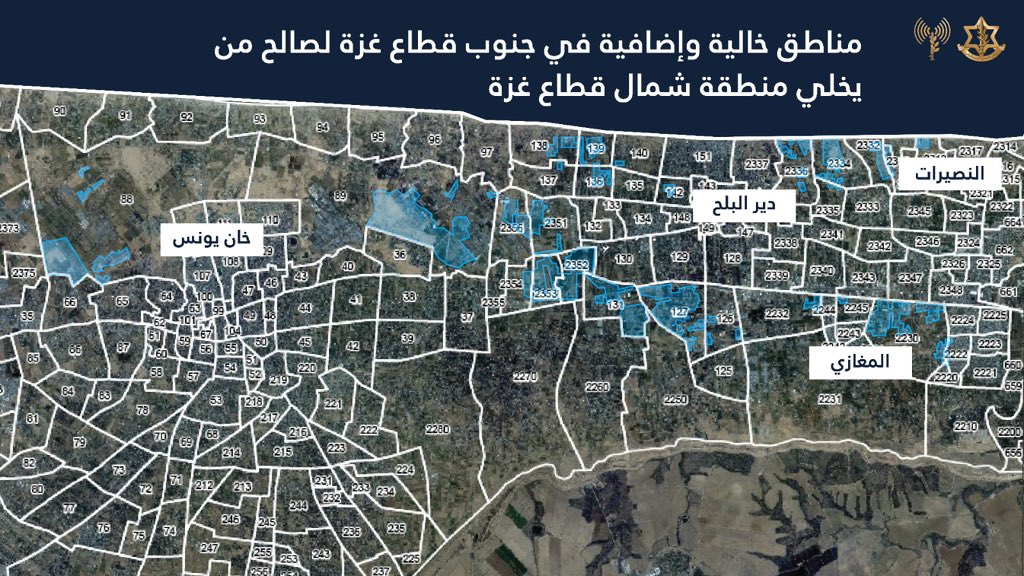Evacuation order map posted by the IDF's Arabic spokesperson on 27 August, 2025