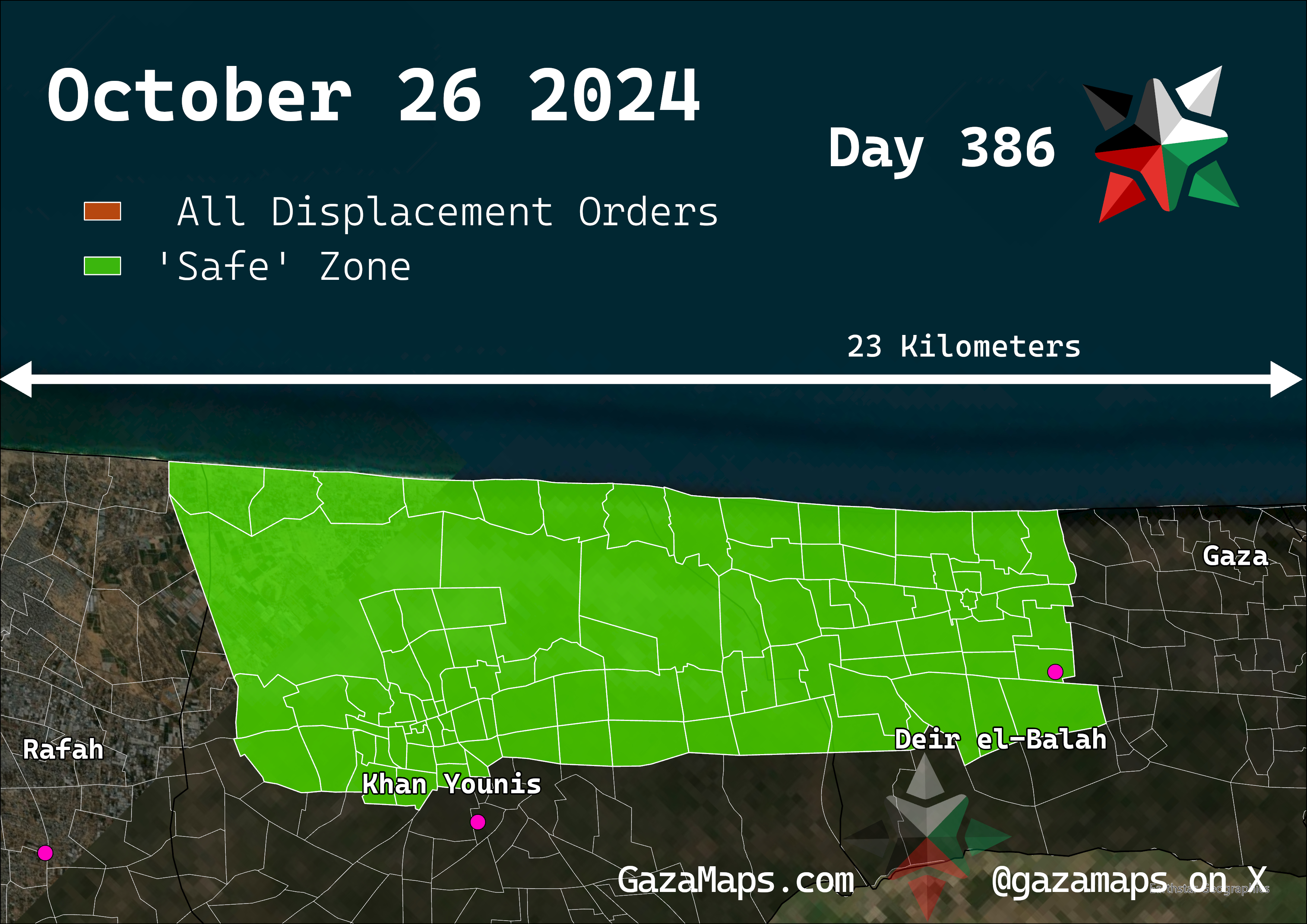 GazaMaps original map, based on IDF displacement order from 26 October, 2024